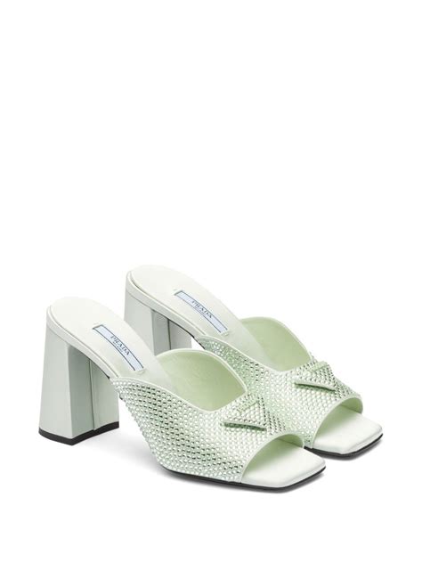 prada heeled slides|prada women's high heeled sandals.